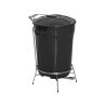 Lixeira 100L redonda Preta com tampa e Pedal E8GP JSN