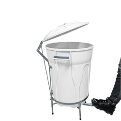 Lixeira 100L redonda Branca com Pedal e Armação E8GB JSN