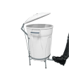 Lixeira 100L redonda Branca com Pedal e Armação E8GB JSN