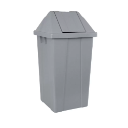 Lixeira 100L Cinza Quadrada Tampa Basculante JSN Q100C