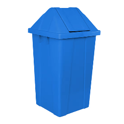 Lixeira 100L Azul Quadrada Basculante JSN Q100A