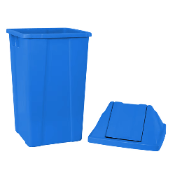 Lixeira 100L Azul Quadrada Basculante JSN Q100A