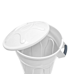 Lixeira 100L Redonda Com Tampa Branca JSN CR100B