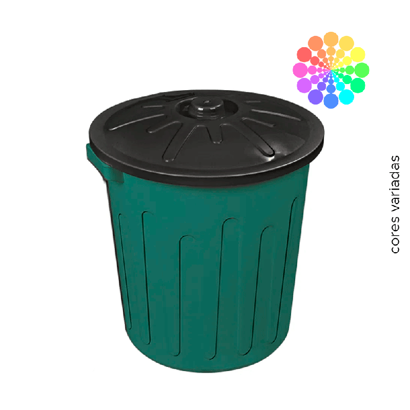 Lixeira 30L Com Tampa Cores Diversas Arqplast
