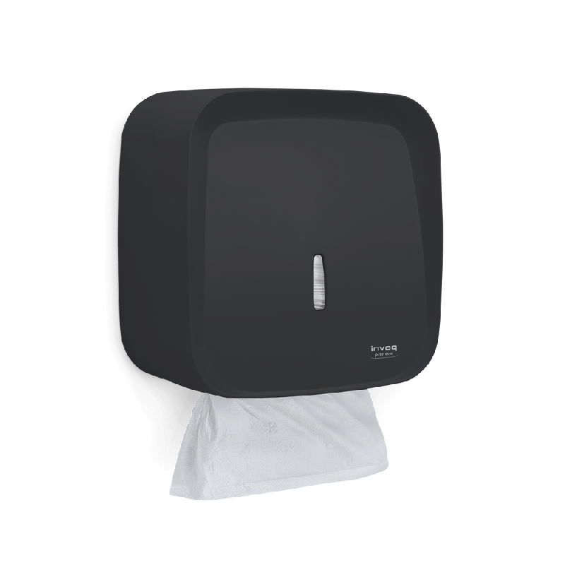 Dispenser Toalheiro para Papel Interfolha 2 e 3 dobras Preto Invoq Premisse