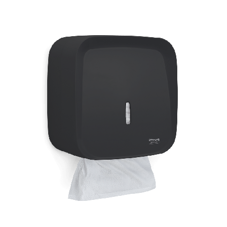 Dispenser Toalheiro para Papel Interfolha 2 e 3 dobras Preto Invoq Premisse