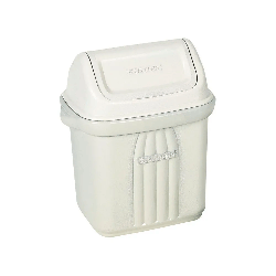 Lixeira 6,5L Retangular Tampa Basculante Gelo e Branca Sanremo