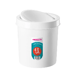 Lixeira 4,3L Redonda Basculante Branca Santemos SR273