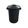Lixeira 60L Preta Redonda Com Tampa JSN CR60P