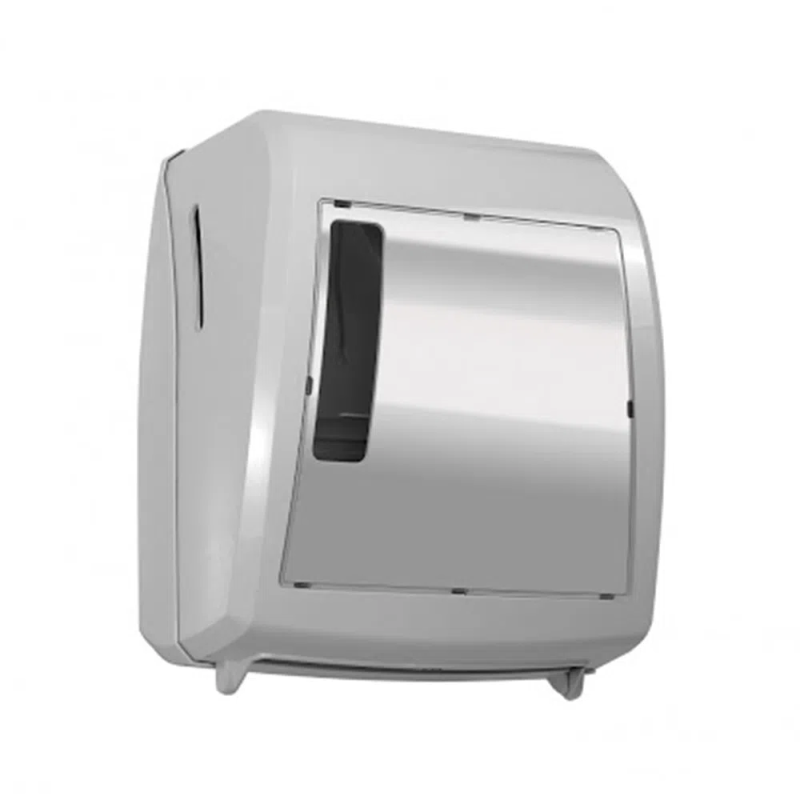 Dispenser Toalheiro Puxe e Corte para Papel Bobina Branco Elite JSN