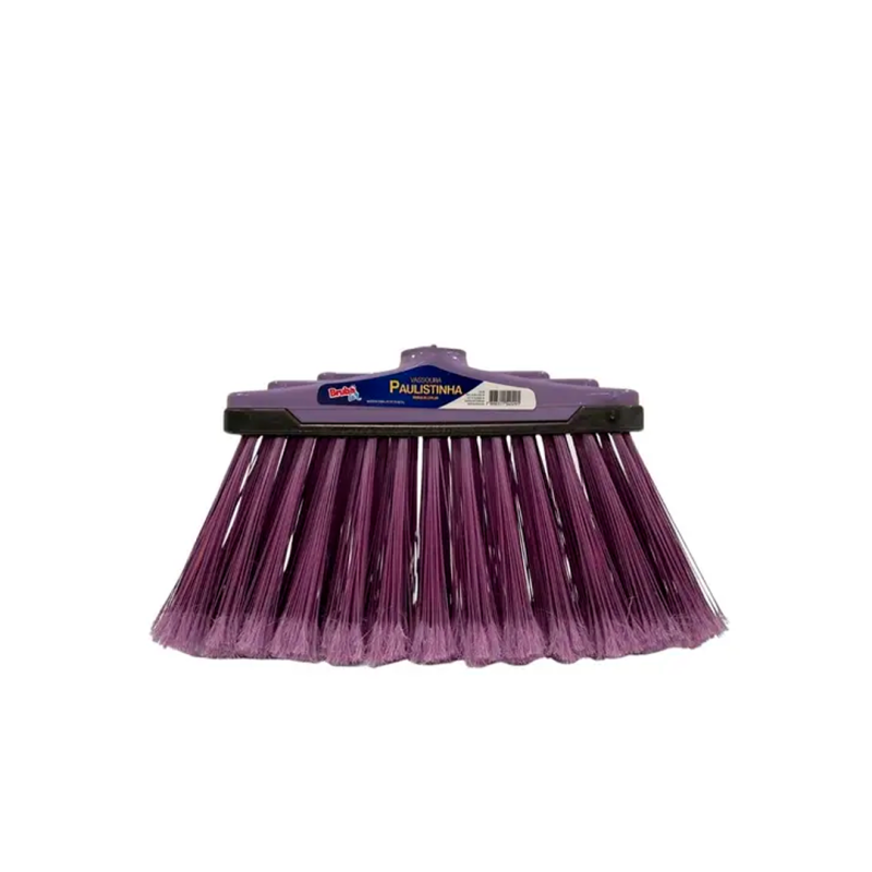 Vassoura Paulistinha de Nylon com as cerdas Plumadas sem cabo Brubalar
